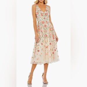 NWT Mac Duggal Multicolor Floral Midi Dress